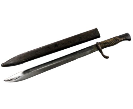 A German WWI Gew 98 "Butcher" knife bayonet, by Simson &amp; Co, Suhl, with a metal scabbard, 49.5cm long.