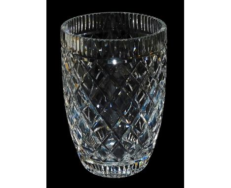 A Waterford crystal vase, of tapering form, etched mark, 20.5cm high.