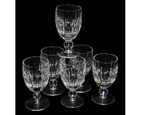 A set of six Waterford crystal Maureen pattern claret glasses.