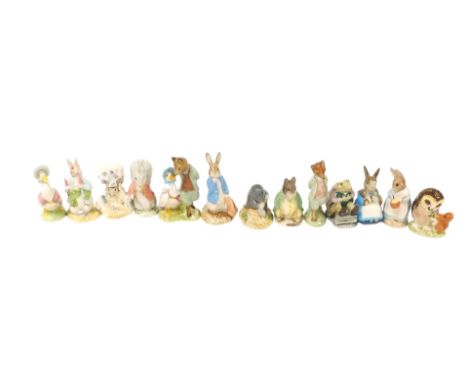 Seven Royal Albert Beatrix Potter figures, boxed, comprising Jemima Puddle-Duck with Foxy Whiskered Gentleman, Peter and the 