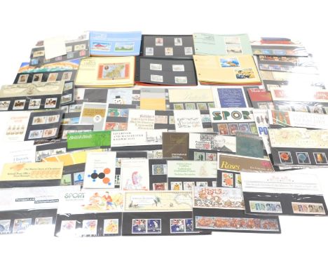 Philately postage stamps. GB mint commemorative sets, 1954-1993, and others, together with Guernsey Post Office Commemorative