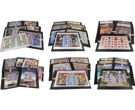 Philately postage stamps. Comprising Souvenir stamp sheets, Smiler's and other commemorative stamps, GB, US, etc. (a quantity