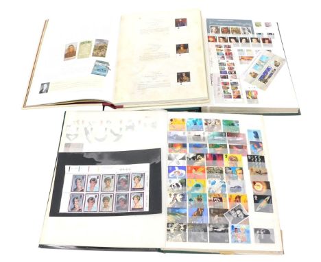Philately postage stamps. QV EII definitives and commemoratives, in two albums, together with Victoria Cross, The New Zealand