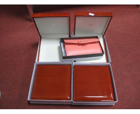 Three Multi Ring Jewellery Boxes, (empty); a Dulwich Designs genuine leather jewellery roll (empty) and a quantity of empty j