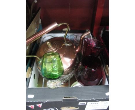 A Copper Kettle, Duchess tea service, glass ware etc:- One Box