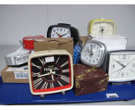 Modern Retro/Vintage Style Bedside Clocks, (boxed):- One Tray