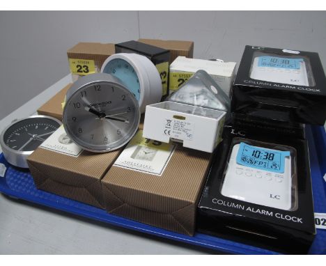 London Clock Modern Clocks, (boxed) digital alarm clocks:- One Tray