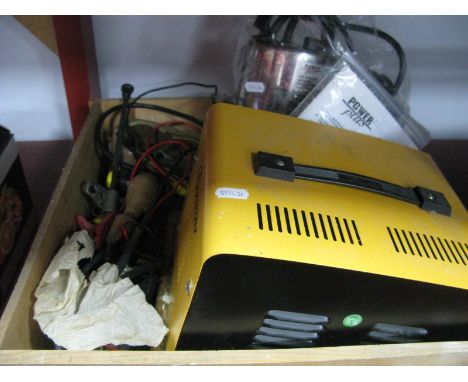 Giant GZL 15 12v-24v Battery Charger, tools; a Power Plus submersible water pump, POW 675.