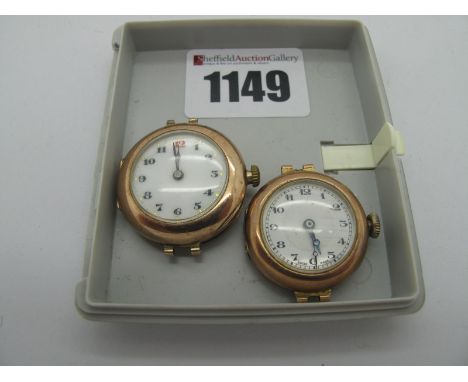 A Vintage Ladies Wristwatch Head, case stamped "Rolex" "375", and another similar. (2)
