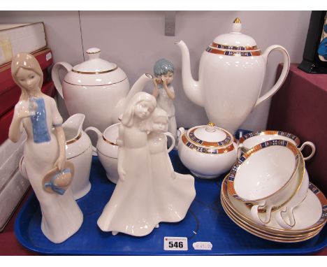 Wedgwood 'Tapestry' Coffee Pot, sucrier, etc; Worcester 'Moments figurine, etc:- One Tray