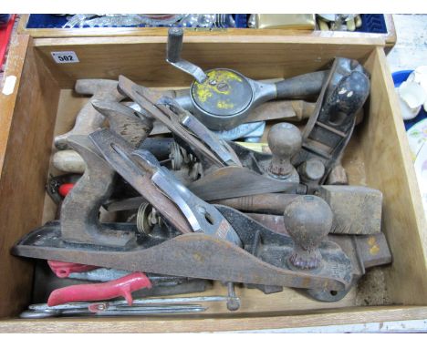 Tools: Bailey No.5 and No.4 and Stanley No.110 Planes, Vice, Stanley Drill.