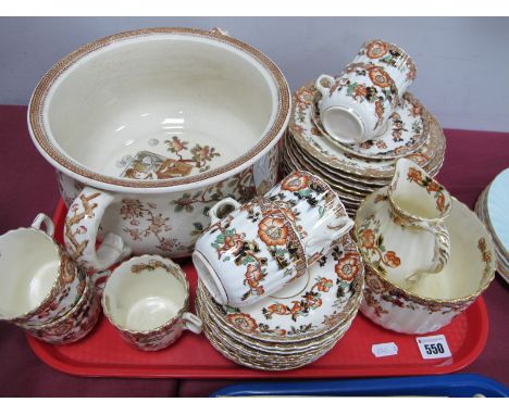 Early XX Century Floral Tea Service, of thirty two pieces, I.C.U chamber pot having twin handles.