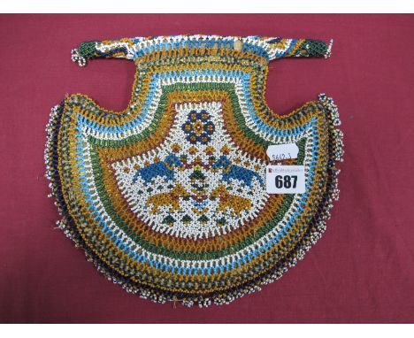 Beadwork Hanging Panel, decorated with elephants.