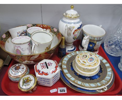 A Millennium Loving Cup and Plate, Aynsley limited edition Urn, Worcester Golden Jubilee bowl, other commemorative China.
