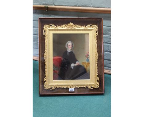 A Victorian portrait of a seated lady, no signature but of outstanding quality, 13 1/2" x 10 1/2" within a gilded frame, the 
