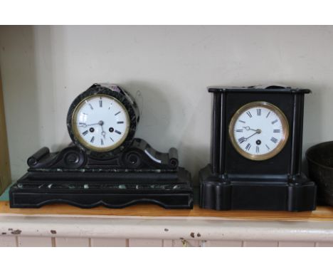 A black slate mantel clock plus one other