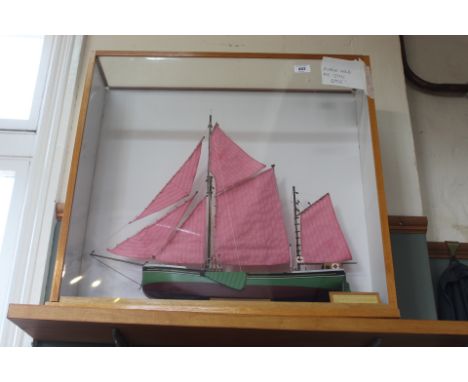 A cased model of Thames sailing barge