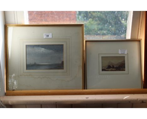 Two watercolours plus two floral prints