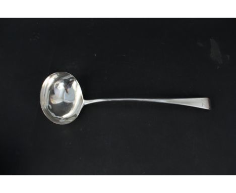 A Georgian silver ladle, maker GS WF London 1830, crest to handle, length approx 12.8"