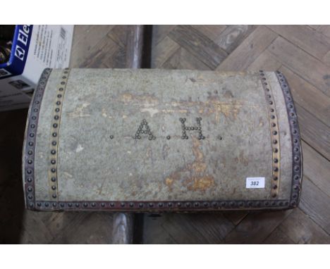 A Victorian pony skin dome top studded trunk by R Free, High Holborn