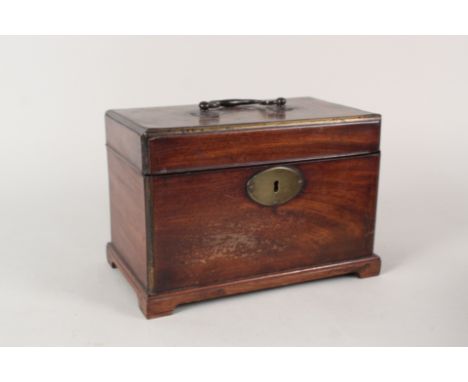 A 19th Century mahogany two compartment tea caddy