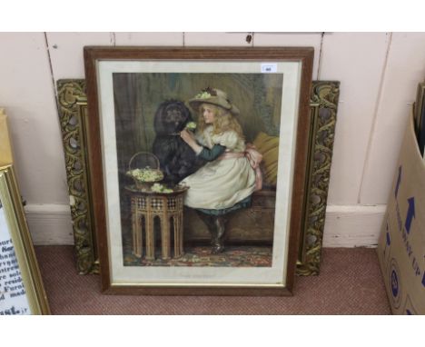 A good quality gilt frame with print of Italy plus a Christmas illustrated London News print dated 1889 entitled 'Good Old To