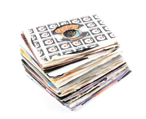 Approx 250+ vinyl record singles, mostly 1960s and 1970s, including The Beatles, Rolling Stones, soul, pop and rock music. 