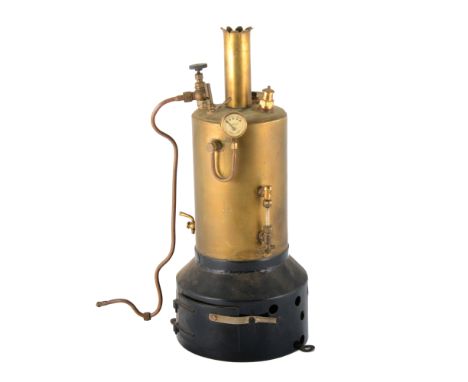 A vertical boiler with pressure gauge and chimney, 35cm. CATALOGUE AMENDMENT - this lot is for a boiler only there is no engi