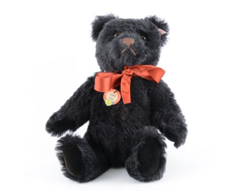 Modern Steiff Teddy Bear 'Joshua', black, 35cm tall, limited until 2009, no.414, with certificate. 