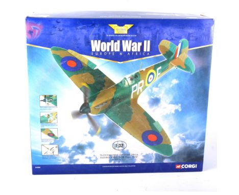 Corgi The Aviation Archive; 1:32 scale model of the Supermarine Spitfire Mk1A X4590/PR-F, 609 Sqn, RAF, no.AA33901, boxed. 