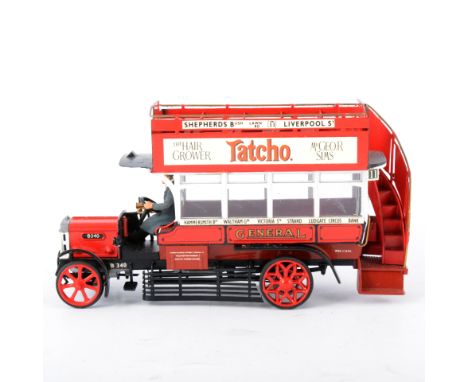 Bassett-Lowke scale white metal model of a trolley bus, with Tacho advertising, 16cm. 