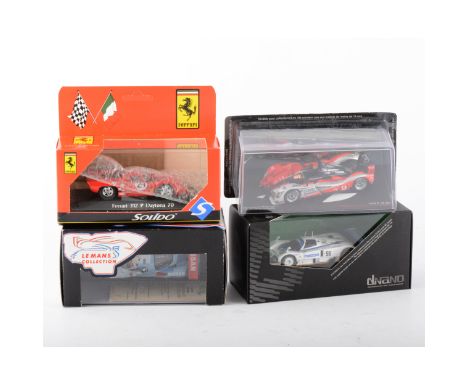 Modern diecast models, mostly 1:43 scale, to include Minichamps Mazda 787B, Brumm R201 Ferrari HP550 (1970), IXO Peugeot 905 