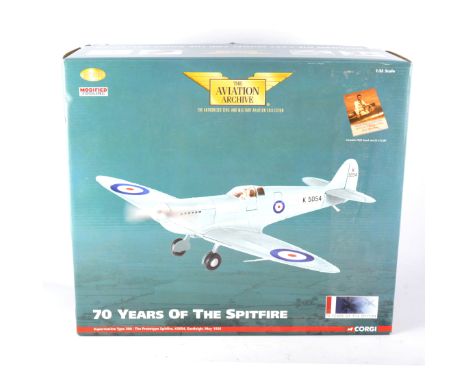 Corgi The Aviation Archive; 1:32 scale model of the Supermarine Type 300 - The Prototype Spitfire K5054 Eastleigh May 1936 no