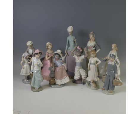 A Lladro figure of a Lady and Girl, H 35.5cm, together with a quantity of other Lladro figures, including 'Solace' 5132, H 26