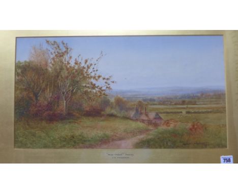 Arthur B Wilkinson watercolour - Near Oxted Surrey - signed and dated 1904 - 29cm x 54cm - under glass in a gilt frame 
