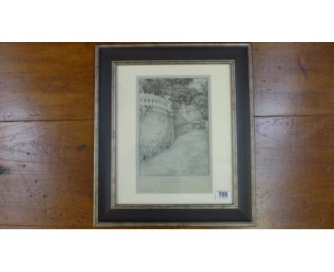M Le Sidaner - original lithograph in grey blue on blue paper by Fortier et Marotte: Gazette - Des Beaux Arts 1911 - La Balus