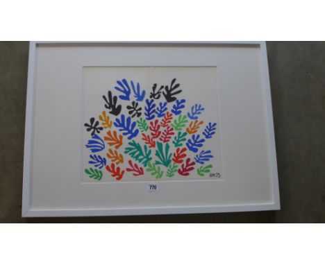 Henri Matisse - La Gerbe - original Lithograph after Matisse's  Cut-outs 1954 Edition - Image size 39cm x 33.5cm - Framed siz