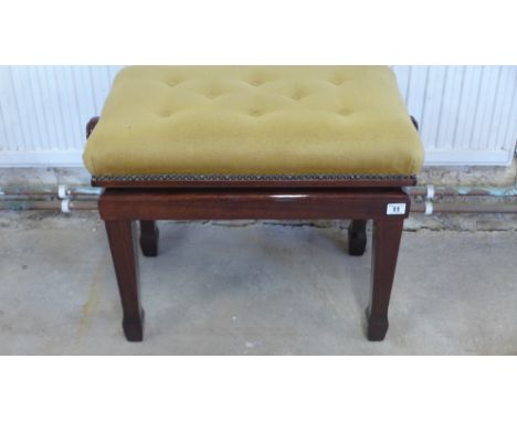 A modern adjustable piano stool by Rossotto - Width 55cm x Depth 33cm x Height adjusts from 49cm to 60cm - as new