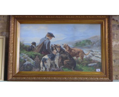 A print of a Scottish scene in an ornate gilt frame - 63cm x 93cm frame size