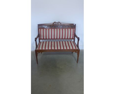 A Edwardian mahogany sofa in Regency stripe - Width 97cm x Depth 46cm x Height 91cm