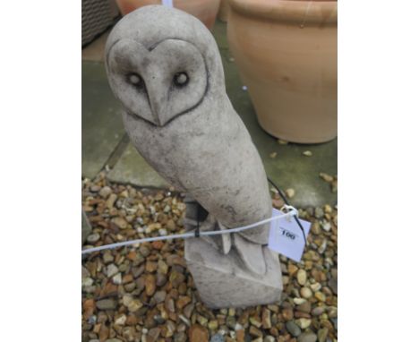 A cast life size Barn owl and a wall pocket/planter - Height 38cm 