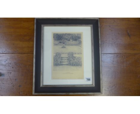 M Le Sidaner - original lithograph printed in blue, on simili japon paper: Gazette Des Beaux - Arts 1911 - Le Perron - Limite