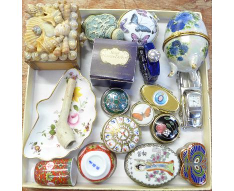 Trinket pots, scent bottles and Royal Crown Derby, etc. 