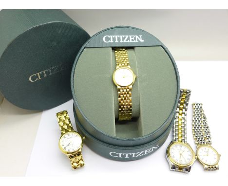 Citizen, Tissot, Rotary and Maurice Lacroix wristwatches, Lacriox lacking case back 