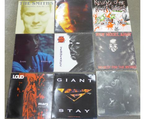 Nine LP records, The Smiths, New Model Army, Quadrophenia, etc. 