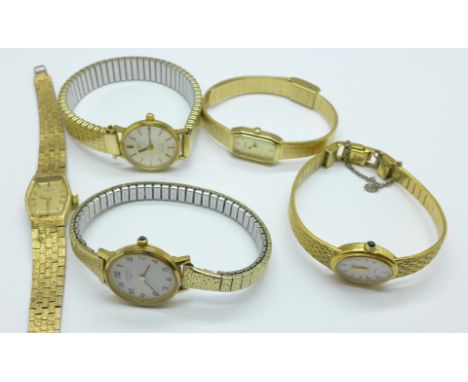 Five lady's Rotary wristwatches 