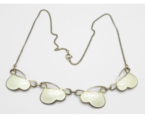 A Norwegian silver and enamel necklace 