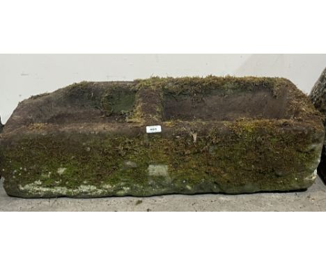A stone garden trough. 34" x 14" x 9"