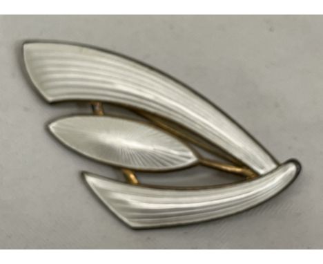 A Norwegian silver and enamel brooch by Aksel Holmsen
