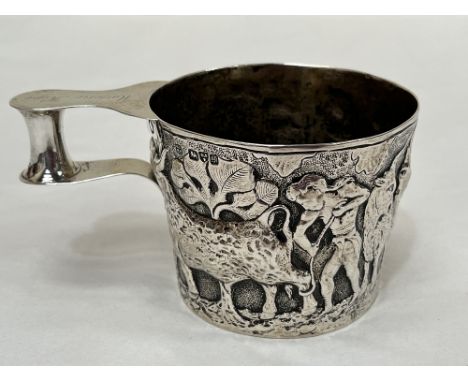 An Edward VII silver recreation of a Bronze Age cup found at Vapheio in Greece, by George Nathan and Ridley Hayes, repousse d